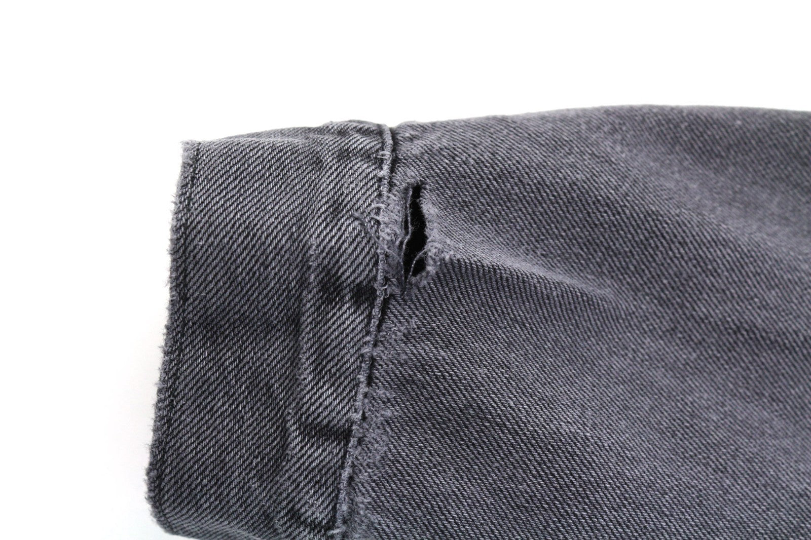 NUDIE JEANS Billy Men's S Desolation Grey Polo Neck Logo Mid Denim Jacket