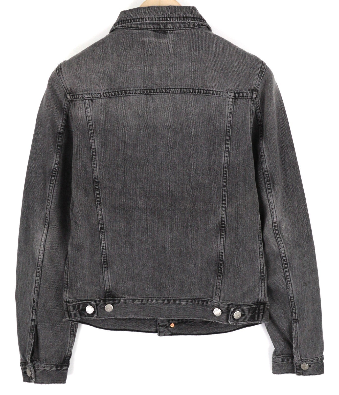 NUDIE JEANS Billy Men's S Desolation Grey Patch Pocket Polo Neck Denim Coat