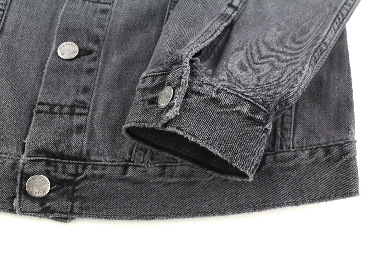 NUDIE JEANS Billy Men's S Desolation Grey Patch Pocket Polo Neck Denim Coat