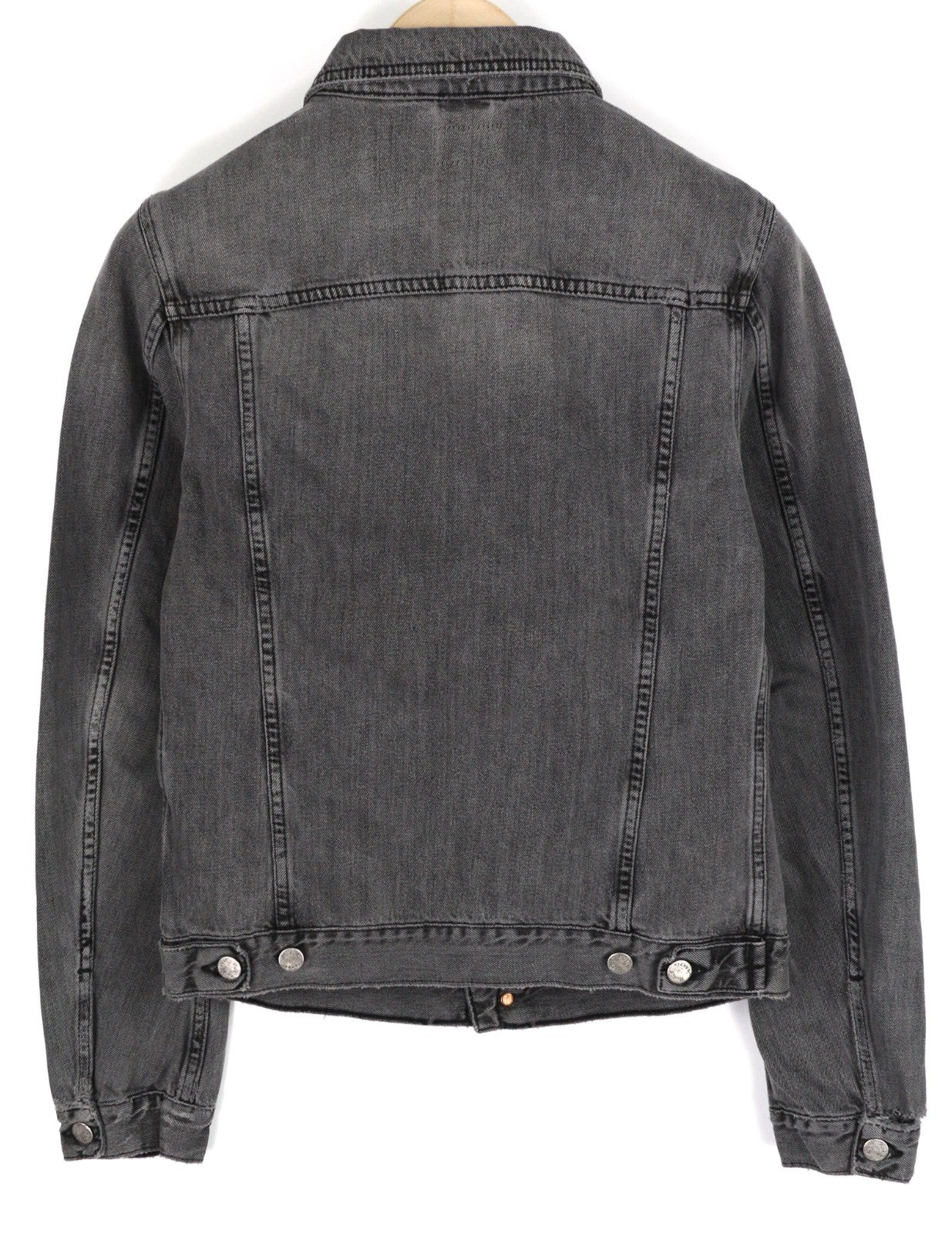 NUDIE JEANS Billy Men's S Desolation Polo Collar Patch Pocket Logo Denim