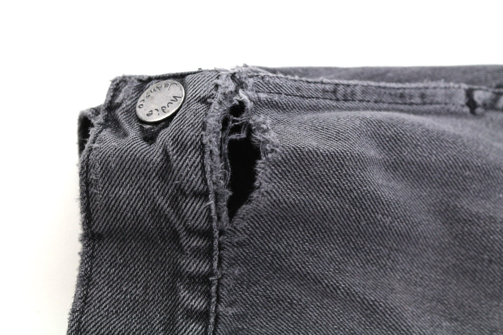 NUDIE JEANS Billy Men's S Desolation Polo Collar Patch Pocket Logo Denim