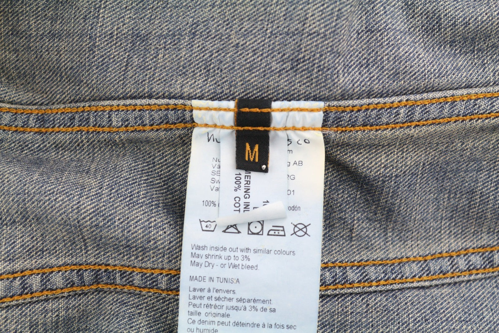 NUDIE JEANS Billy Men's M Shimmering Indigo Washed Denim Polo Button Jacket