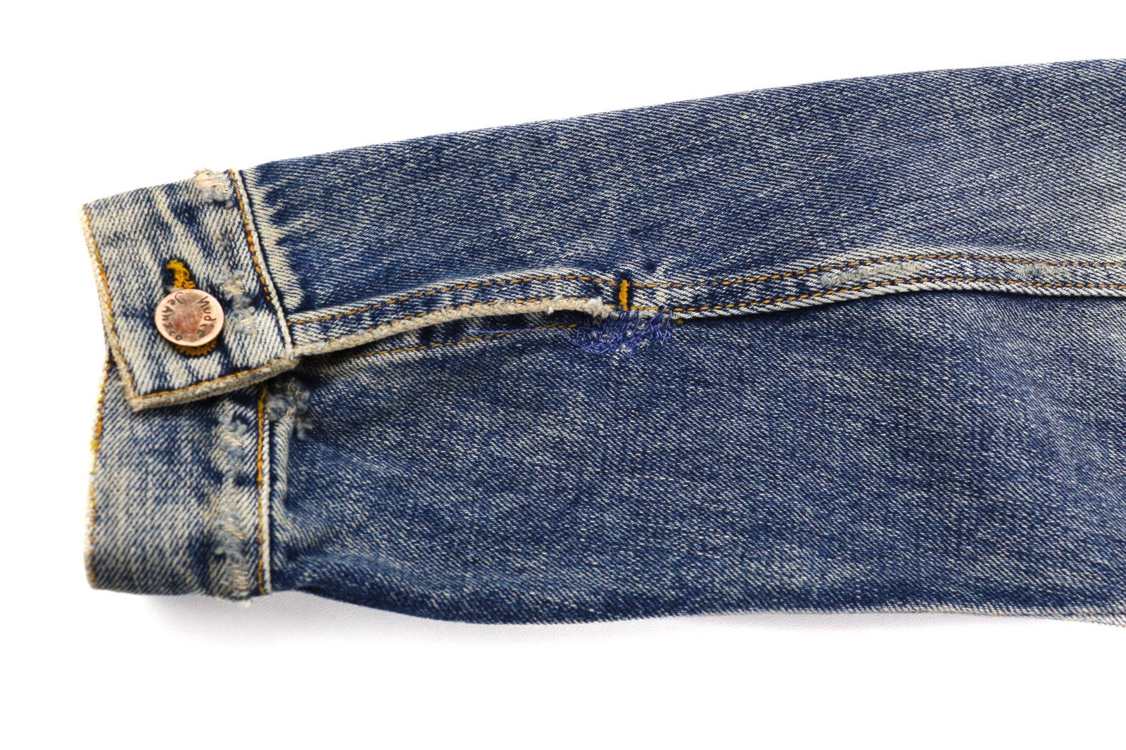 NUDIE JEANS Billy Men's S Shimmering Indigo Distress Polo Neck Denim Jacket