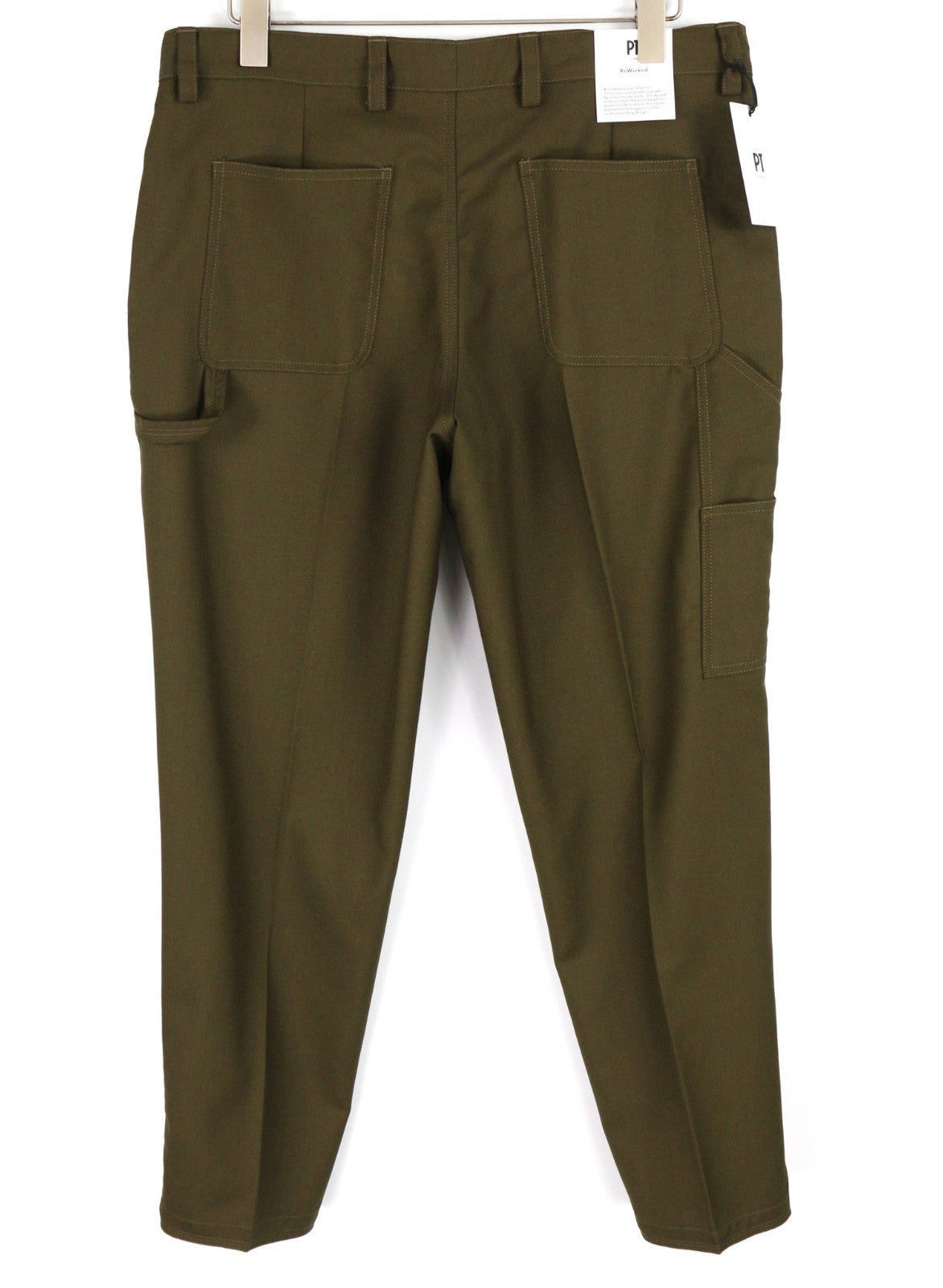 PT TORINO The Worker Men's W30 Brown Wool Fleece Blend Tapered Trousers