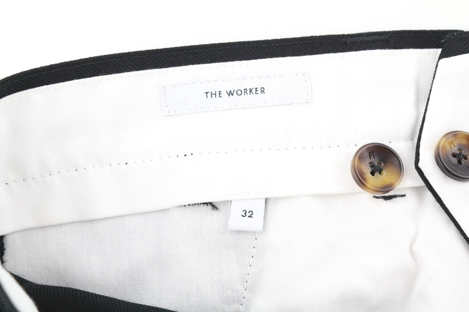 PT TORINO The Worker Men's W32 Wool Fleece Blend Tapered Fit Buttoned Trousers