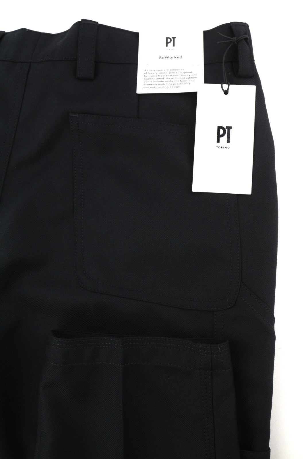 PT TORINO The Worker Men's W38 Wool Fleece Blend Tapered Fit Buttoned Pants