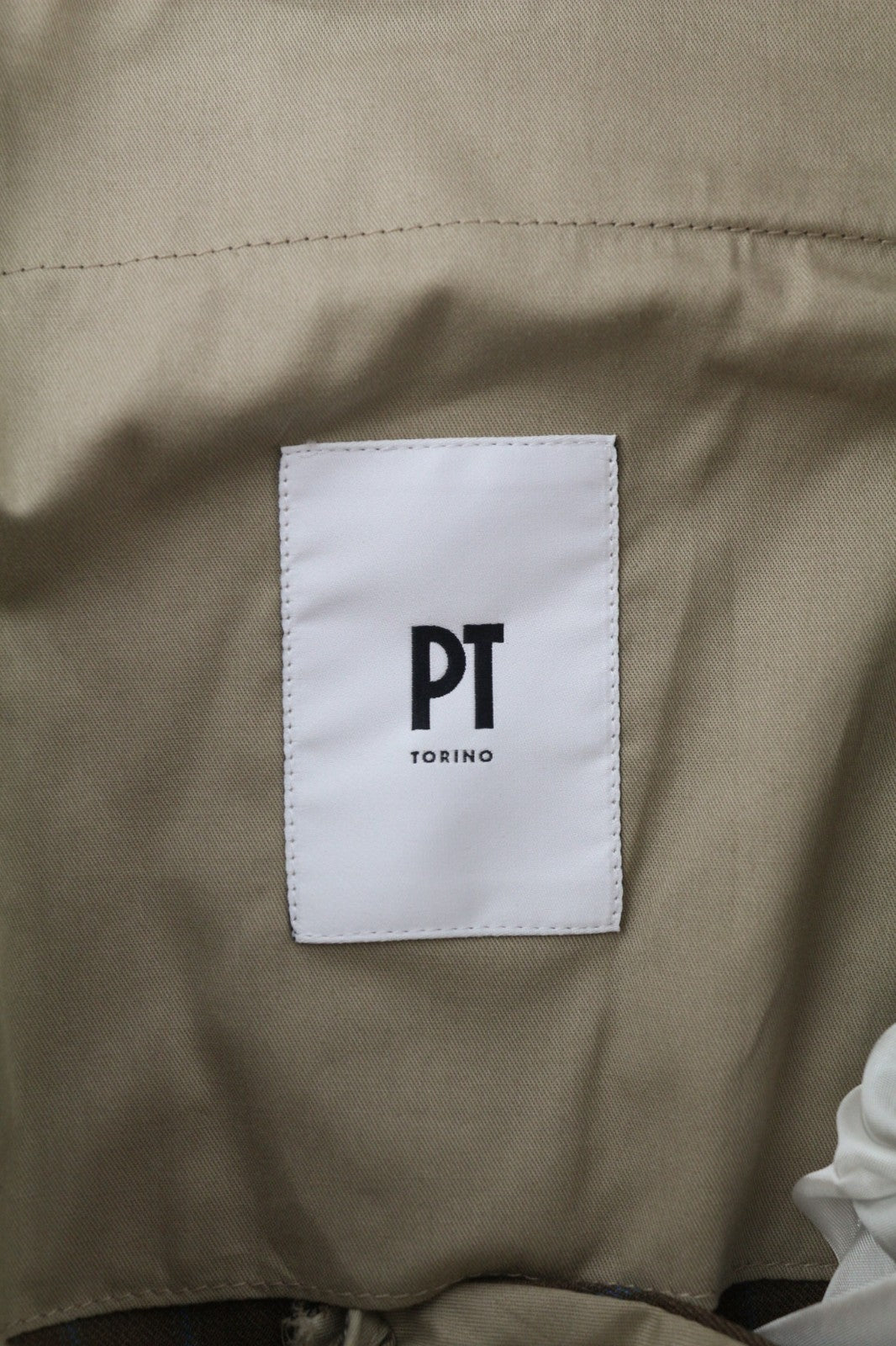 PT TORINO Rebel Fit Men's 52 W37 Brown Wool Fleece Pleated Pinstripe Trousers