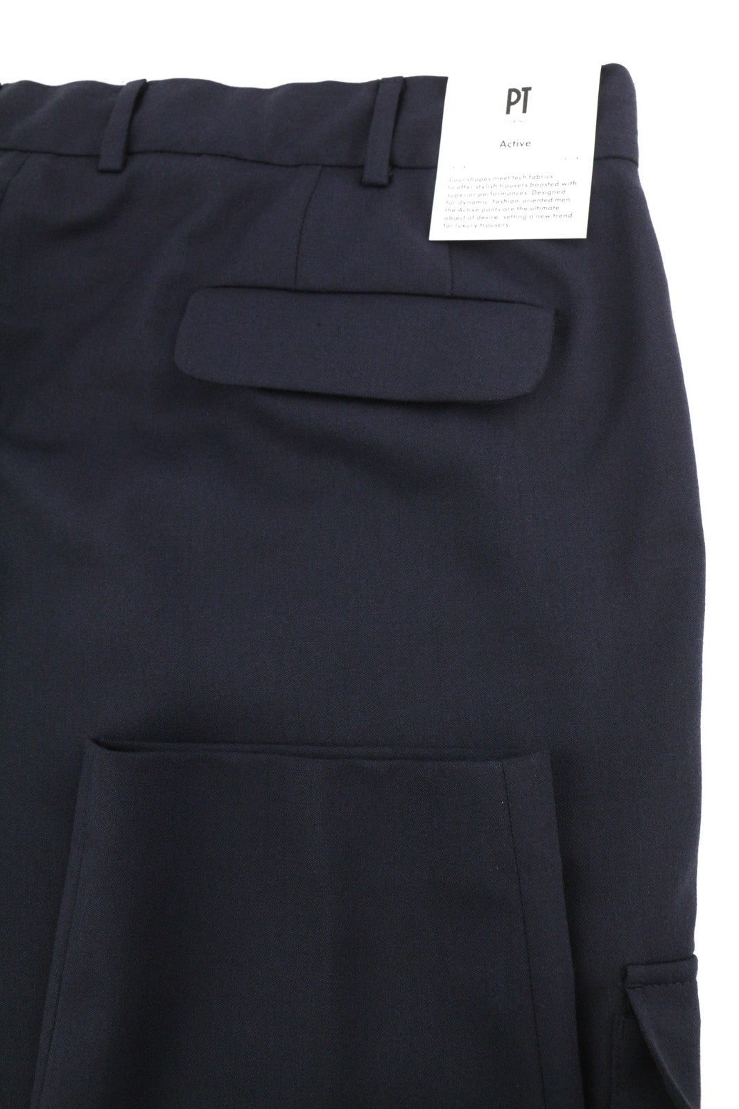 PT TORINO Lamda Men's 58 W40 Wool Fleece Blend Zipper Tapered Fit Dark Trousers