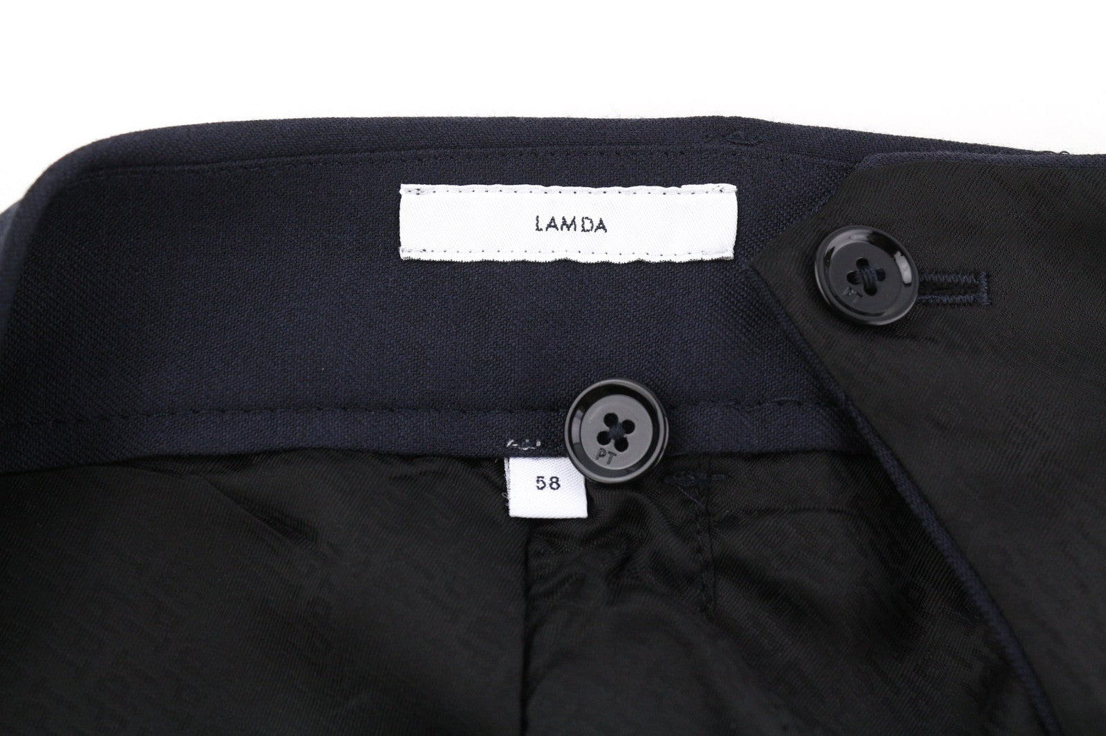 PT TORINO Lamda Men's 58 W40 Wool Fleece Blend Zipper Tapered Fit Dark Trousers