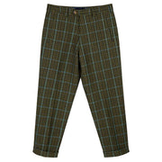 PT TORINO The Writer Men's W32 Wool Fleece Plaid Turn-Up Regular Fit Trousers