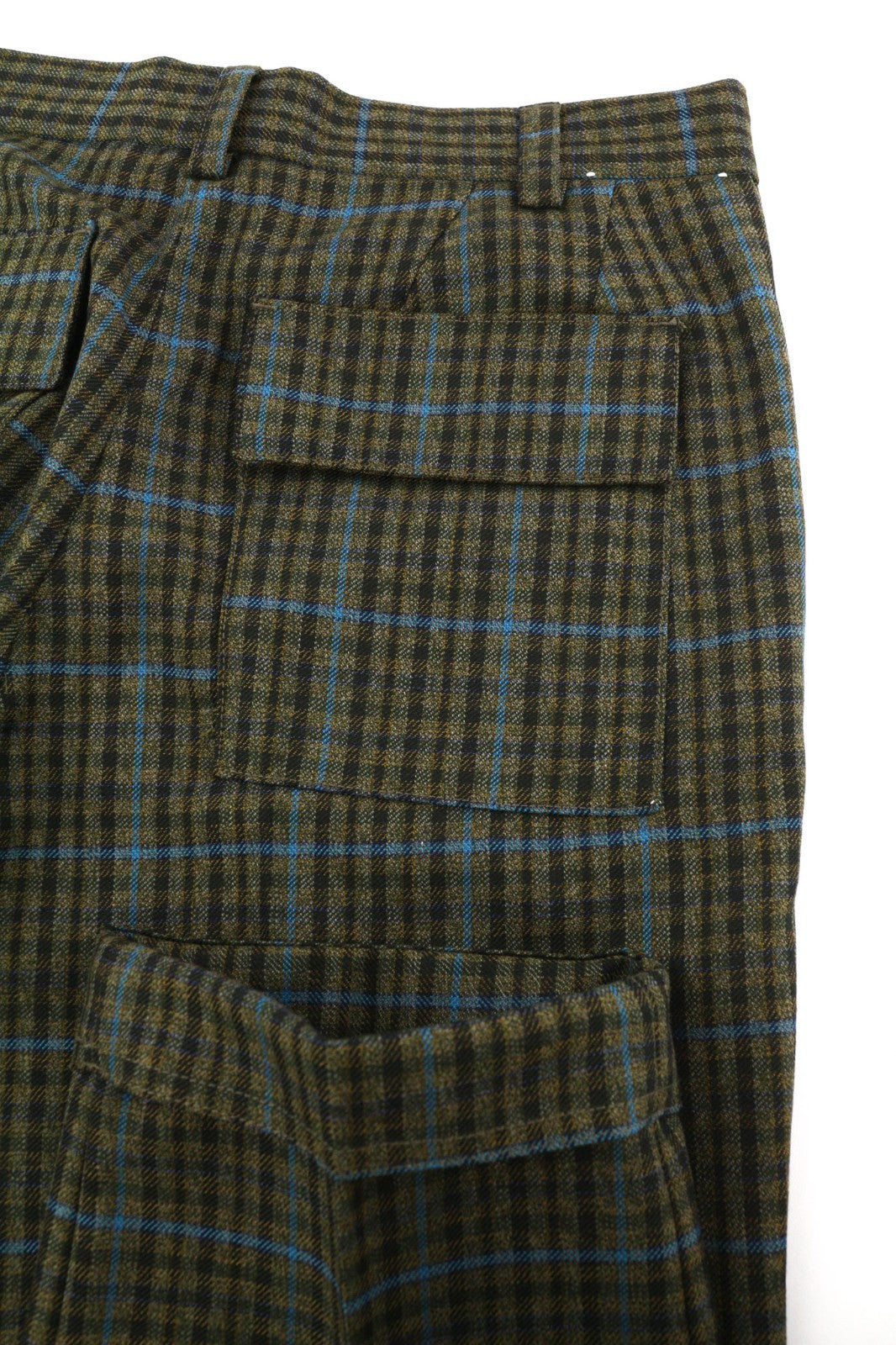 PT TORINO The Writer Men's W32 Wool Fleece Plaid Turn-Up Regular Fit Trousers