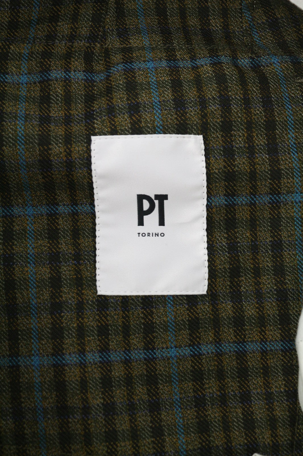 PT TORINO The Writer Men's W32 Wool Fleece Plaid Turn-Up Regular Fit Trousers