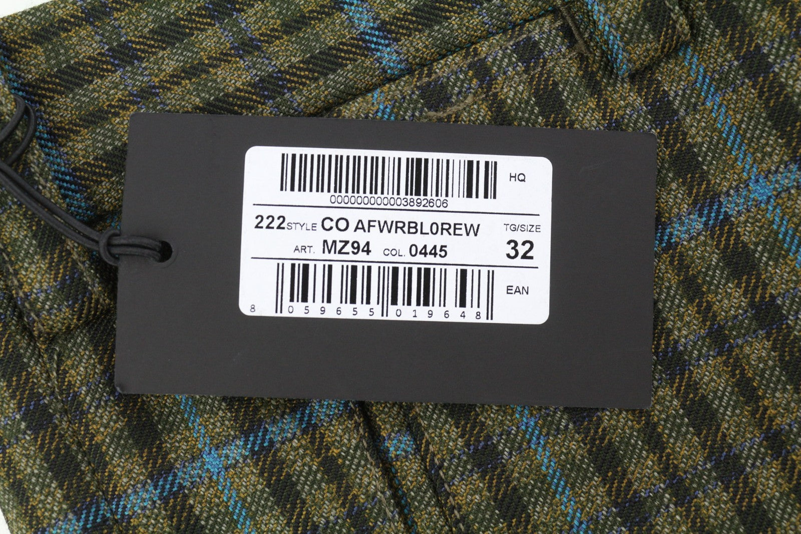 PT TORINO The Writer Men's W32 Wool Fleece Plaid Turn-Up Regular Fit Trousers