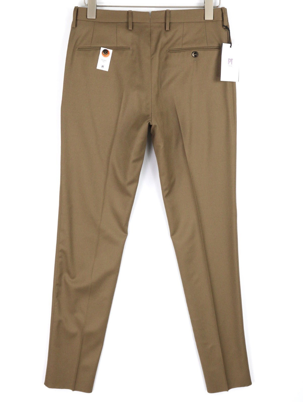 PT TORINO Skinny Fit Men's 46 W31 Brown Wool Fleece Blend Zip Casual Trousers