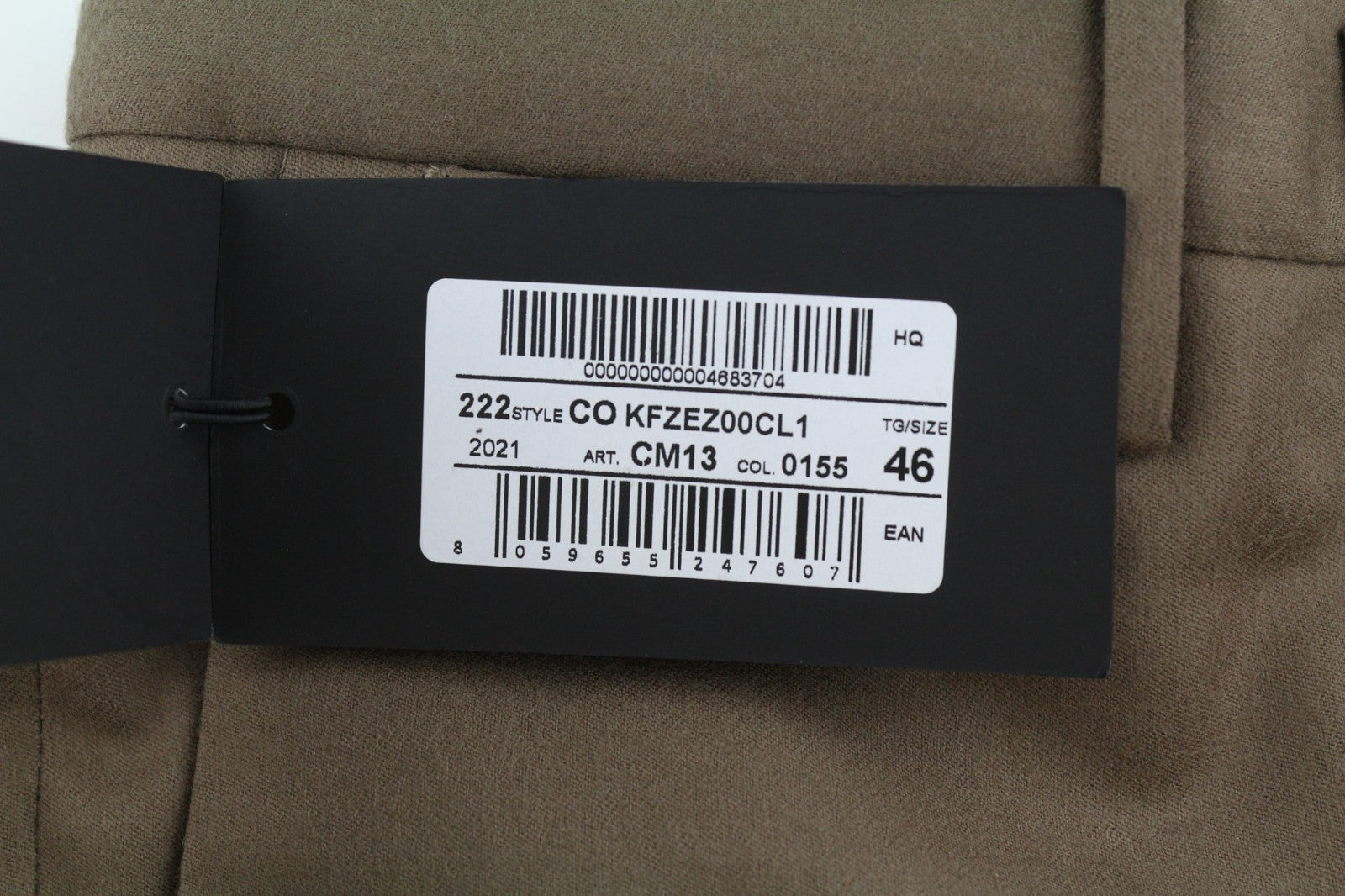 PT TORINO Skinny Fit Men's 46 W31 Brown Wool Fleece Blend Zip Casual Trousers