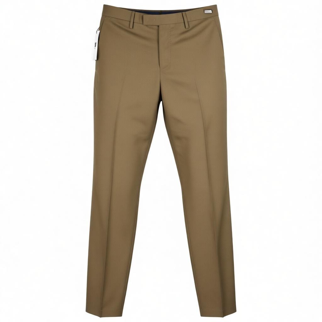 PT TORINO Skinny Fit Men's 48 W32 Brown Wool Fleece Blend Zip Casual Trousers