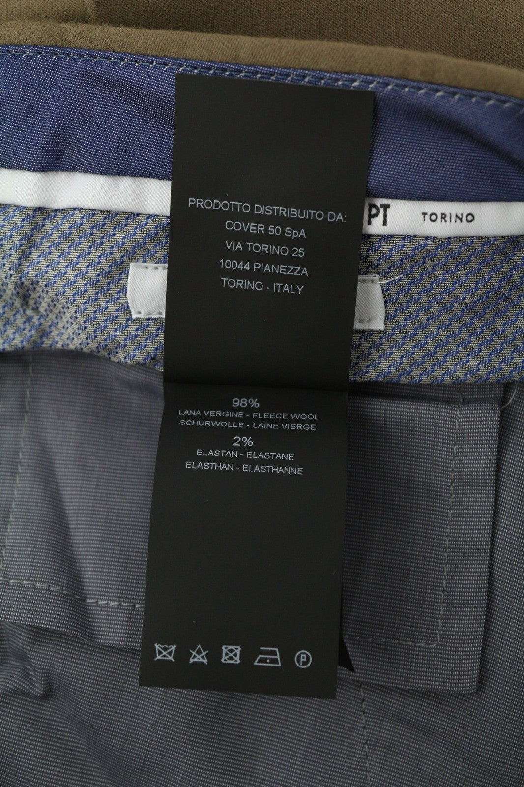 PT TORINO Skinny Fit Men's 48 W32 Brown Wool Fleece Blend Zip Casual Trousers