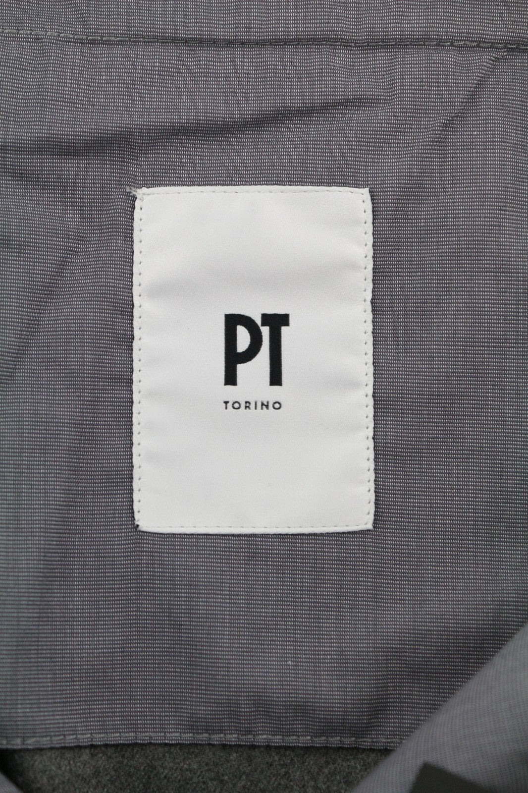 PT TORINO Skinny Fit Men's 54 W37 Grey Wool Fleece Blend Zipper Logo Trousers