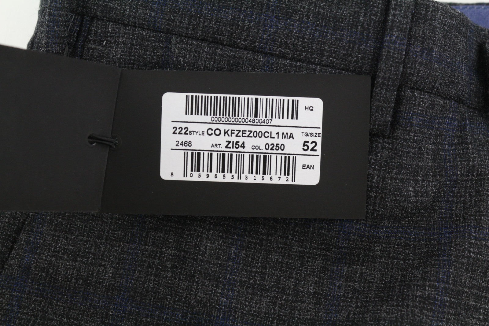 PT TORINO Skinny Fit Men's 52 W36 Plaid Wool Fleece Blend Zip Fly Casual Pants