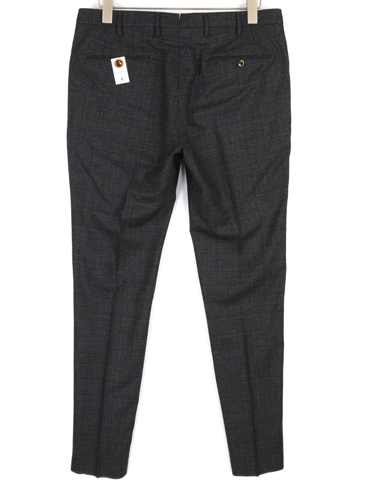 PT TORINO Skinny Fit Men's 52 W36 Plaid Wool Fleece Blend Zip Fly Casual Pants