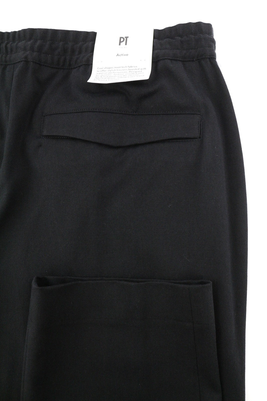 PT TORINO Omega Men's 48 W33 Black Elastic Drawstring Slim Fit Zipper Trousers