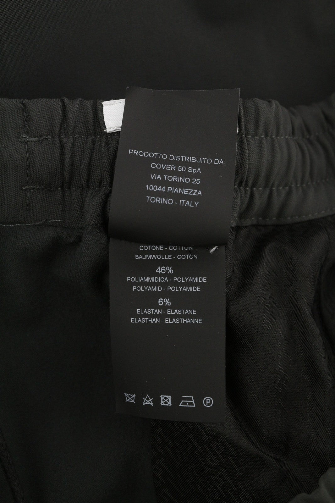 PT TORINO Omega Men's 50 W32 Black Elastic Drawstring Tapered Fit Zip Trousers