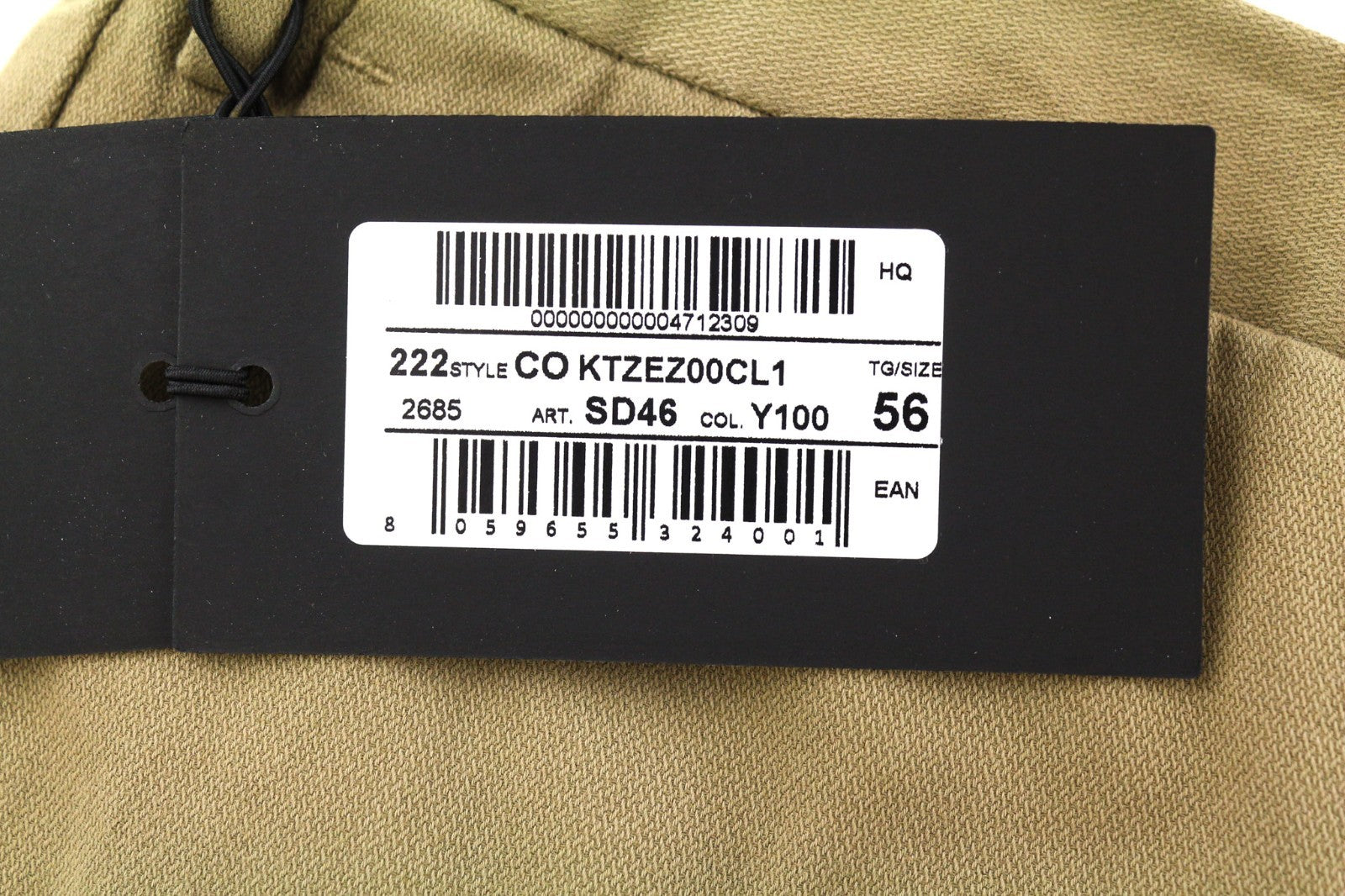 PT TORINO Skinny Fit Men's 56 W39 Brown Chino Zipper Pocket Logo Casual Pants