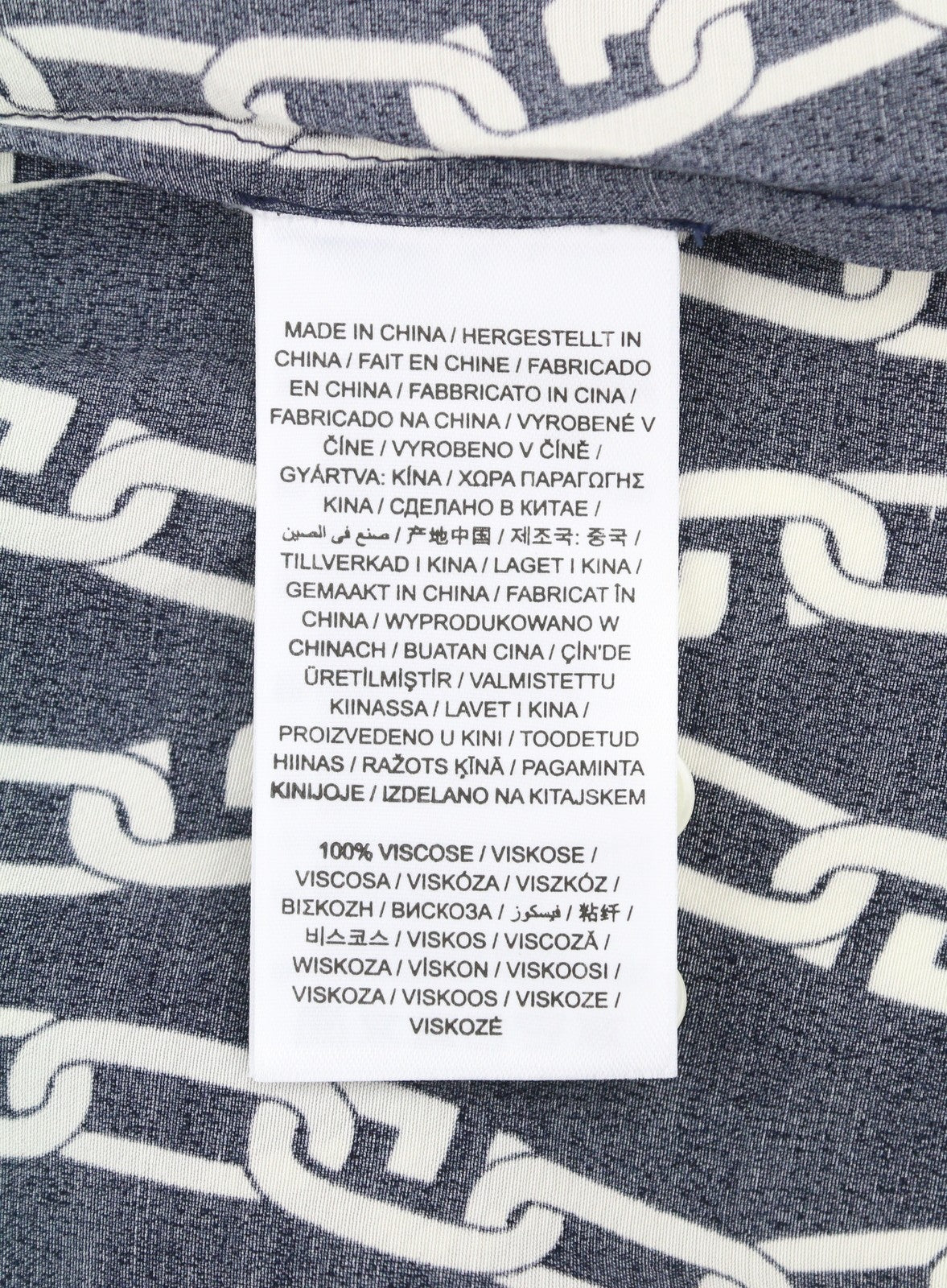 GANT Reg Chain Print Wrap Women Dress EU36 Evening Blue Long Sleeve Midi