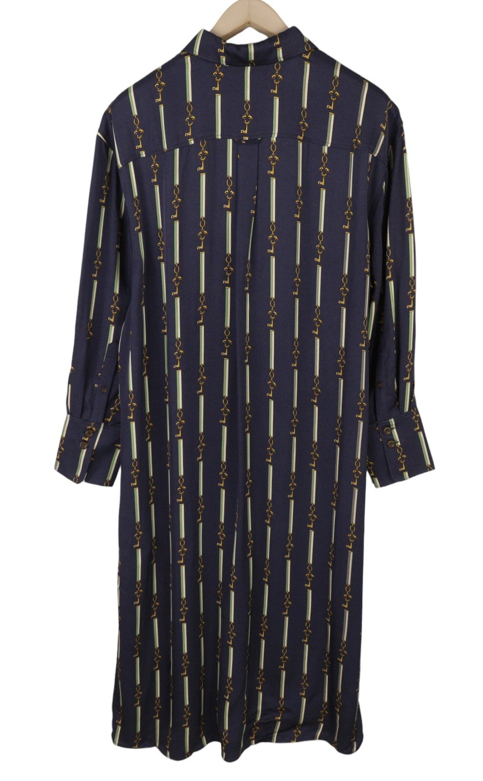 GANT American Luxe Women Dress EU40 Evening Blue Button-Up Side Split RRP375