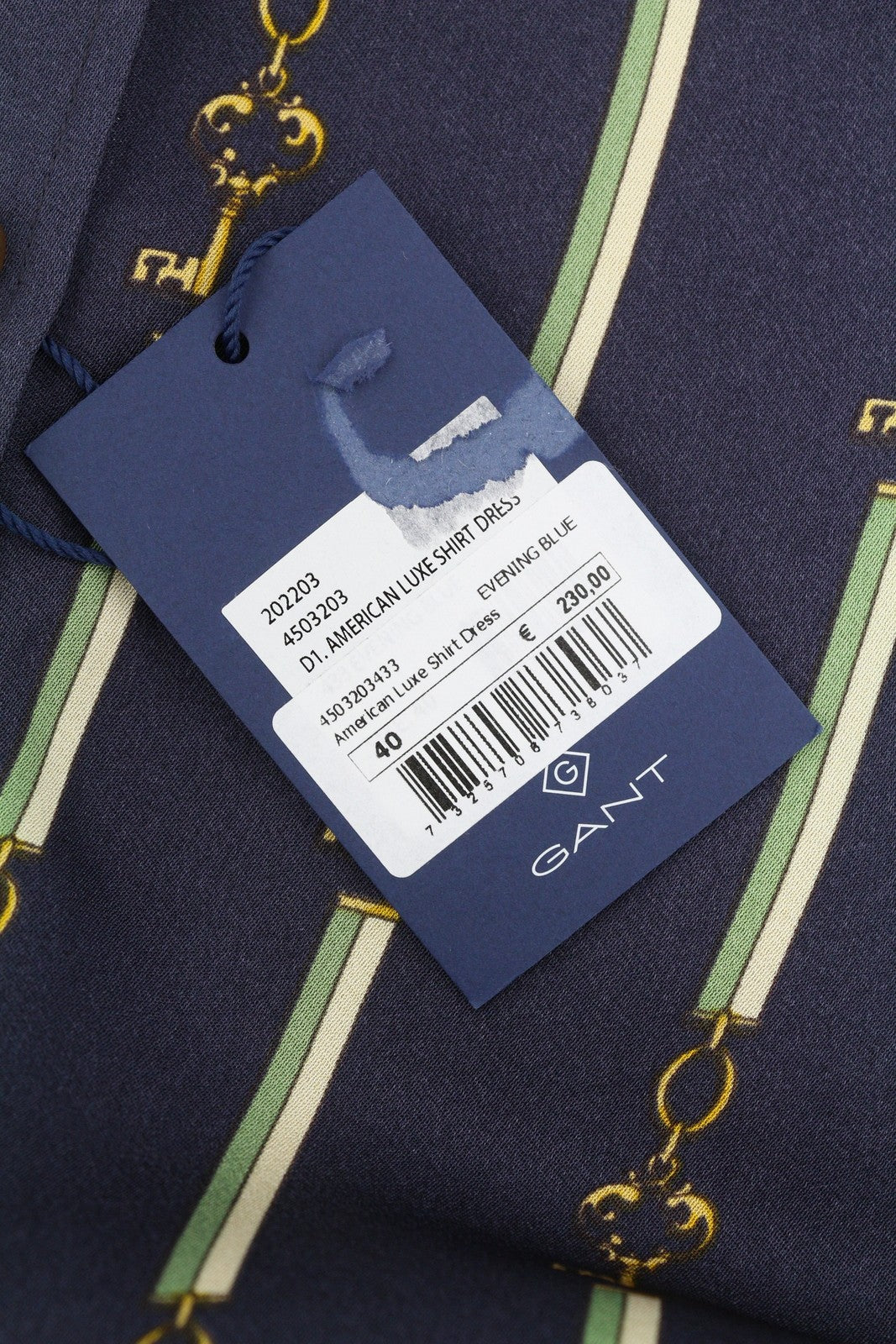 GANT American Luxe Women Dress EU40 Evening Blue Button-Up Side Split RRP375