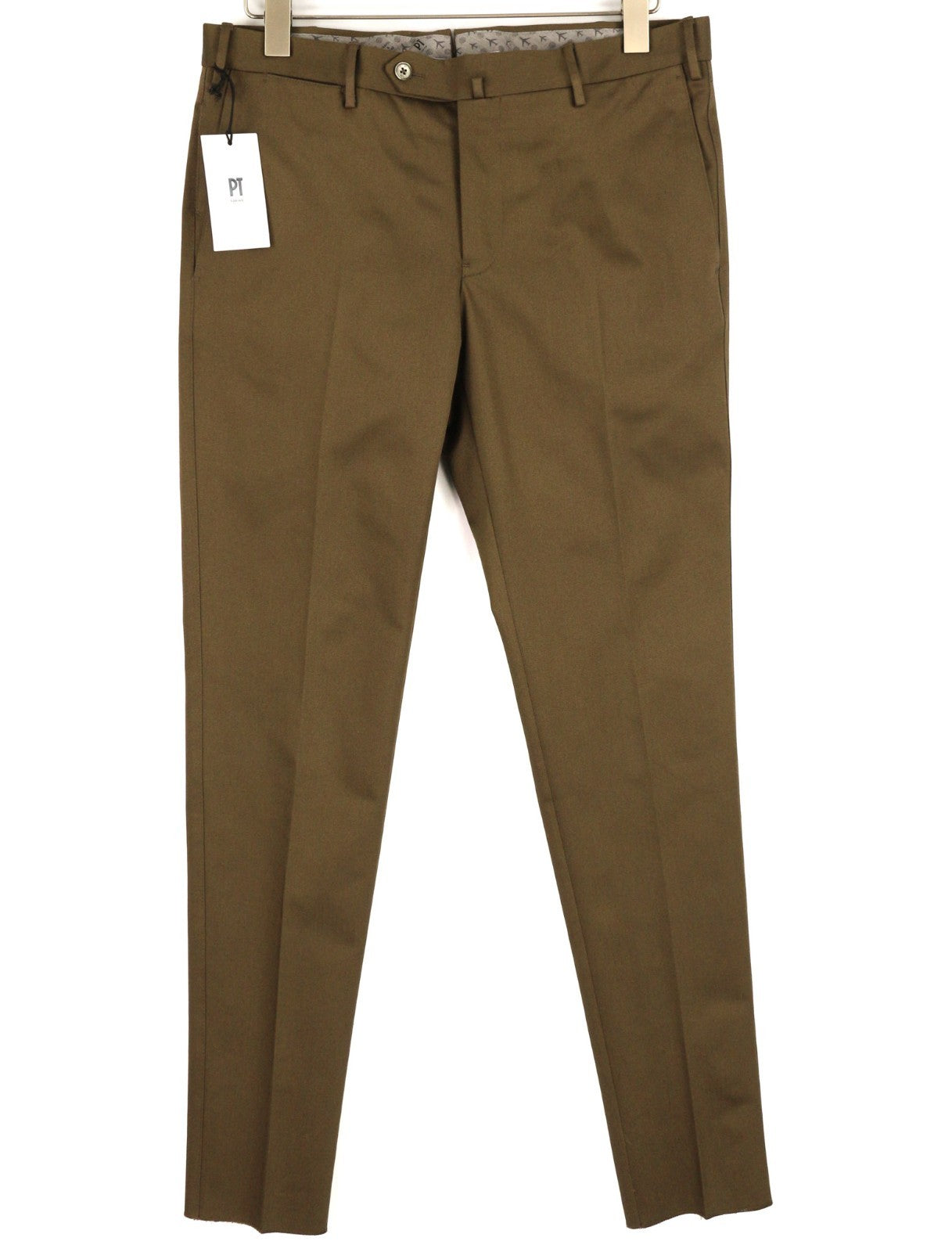 PT TORINO Skinny Fit Men's 56 W38 Mid Brown Chino Zipper Pocket Casual Pants