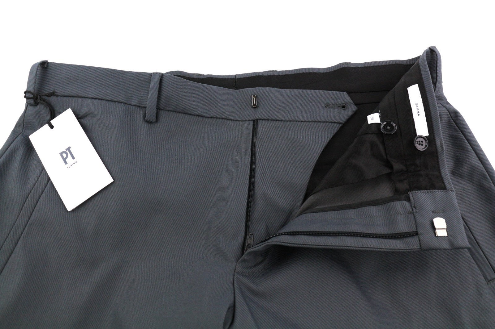 PT TORINO Gamma Men's 50 W35 Dark Cargo Pocket Fastener Hem Utility Trousers