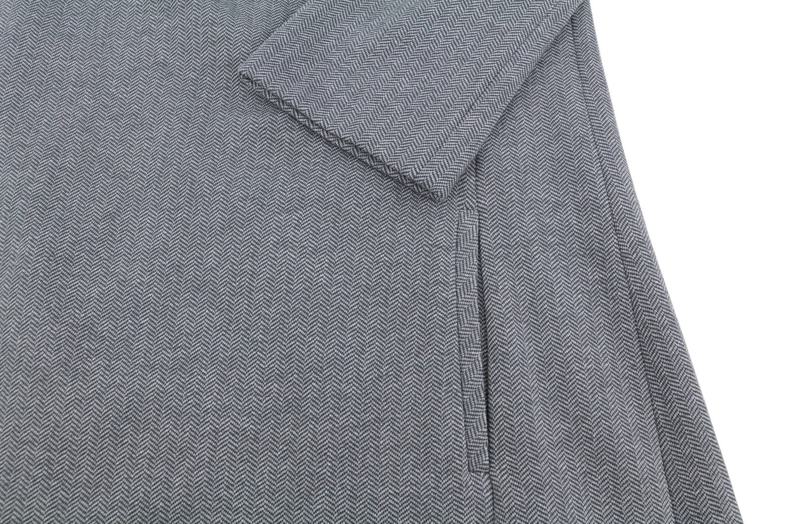 GANT Herringbone Jersey Shift Women Dress EU46 Grey Melange Pockets 3/4 Sleeve