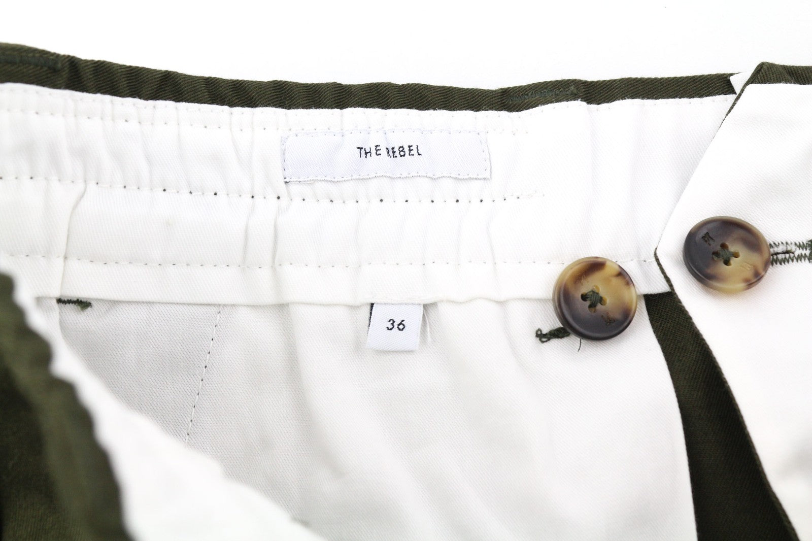 PT TORINO The Rebel Men's W36 Dark Brown Elastic Waist Turn-Up Button Chinos