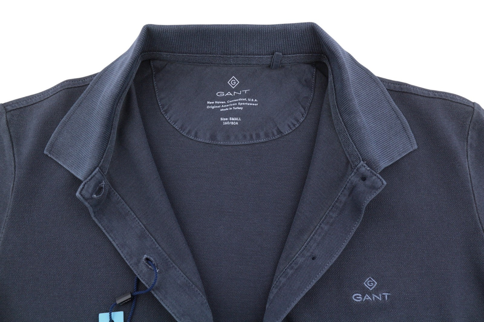 GANT Sunfaded Polo Pique Women T-Shirt S Evening Blue Faded Short Sleeve