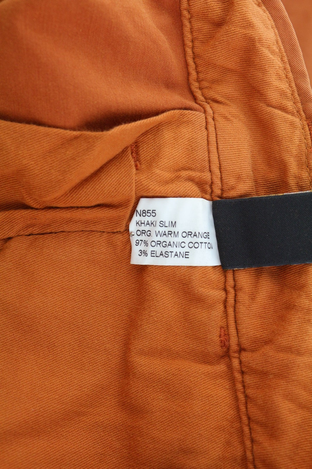 NUDIE JEANS Khaki Slim Men's W30/L30 Organic Warm Orange Zip Casual Chino Pants