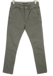 NUDIE JEANS Khaki Slim Men's W29/L32 Shadow Wash Organic Zipper Chino Trousers