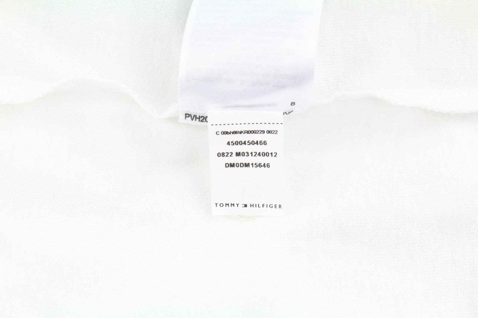 TOMMY HILFIGER Men T-Shirt XL White Crew Neck Front Logo Tricot Short Sleeve