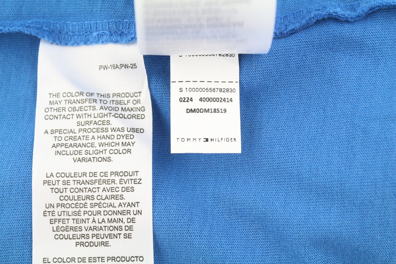 TOMMY HILFIGER Men T-Shirt XL Blue Crew Neck Front Logo Tricot Short Sleeve