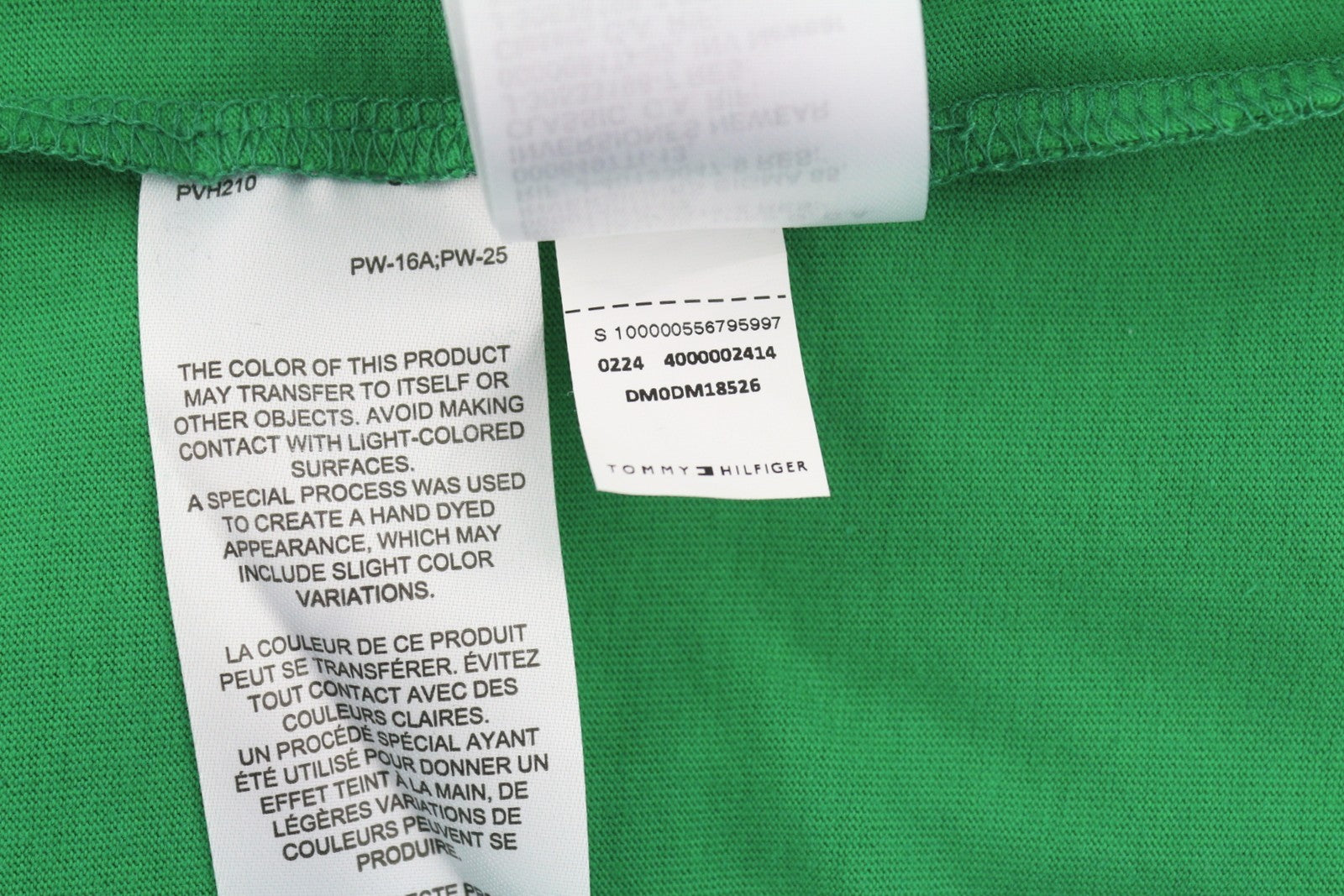 TOMMY HILFIGER Men T-Shirt XL Green Crew Neck Front Logo Tricot Short Sleeve