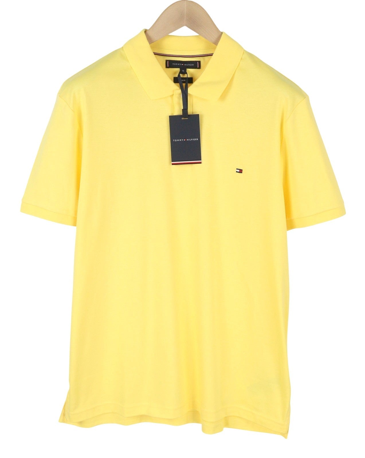 TOMMY HILFIGER Liquid Cotton Reg Men Polos XL Citronelia Regular Short Sleeve
