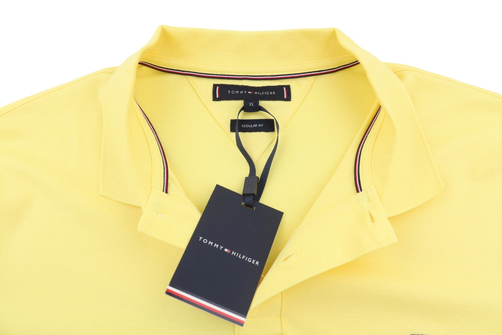 TOMMY HILFIGER Liquid Cotton Reg Men Polos XL Citronelia Regular Short Sleeve