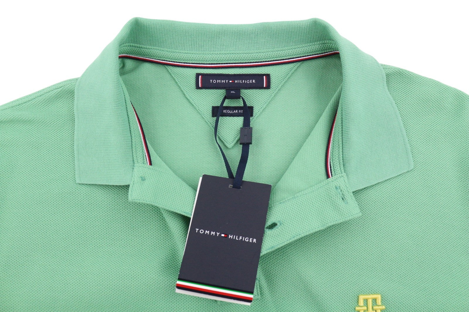 TOMMY HILFIGER Reg Polo Men Polos XL Fort Green Regular Fit Logo Short Sleeve