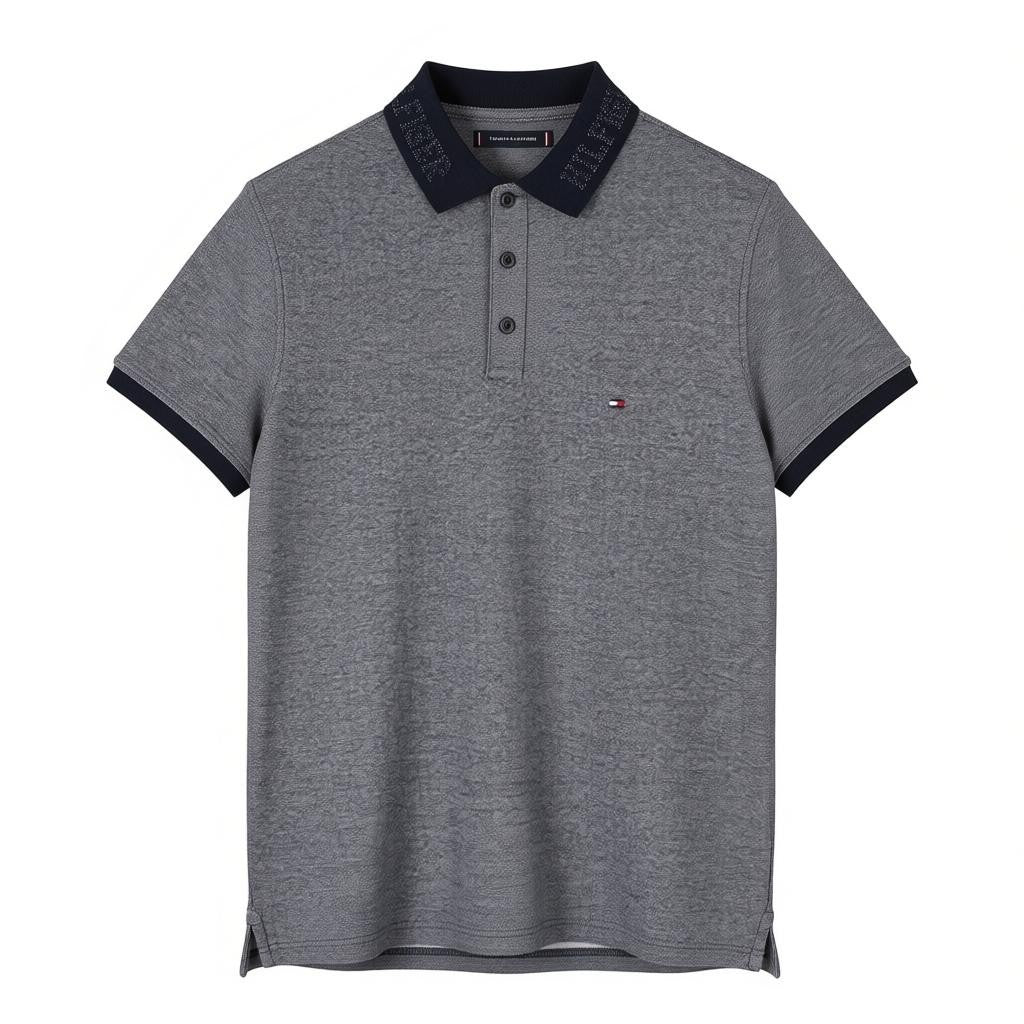 TOMMY HILFIGER Monotype Two Tones Men Polos M Desert Sky Patterned Short Sleeve