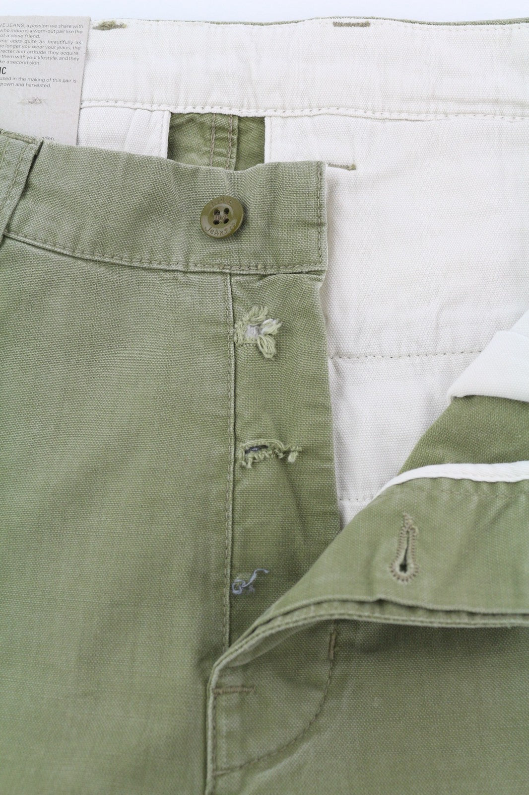 NUDIE JEANS Loose Alvar Women's W26/L32 Beech Green Washed Button Jeans