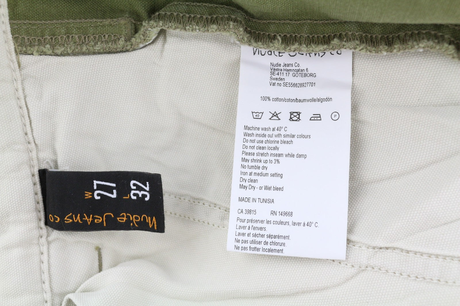 NUDIE JEANS Loose Alvar Women's W27/L32 Beech Green Washed Button Denim