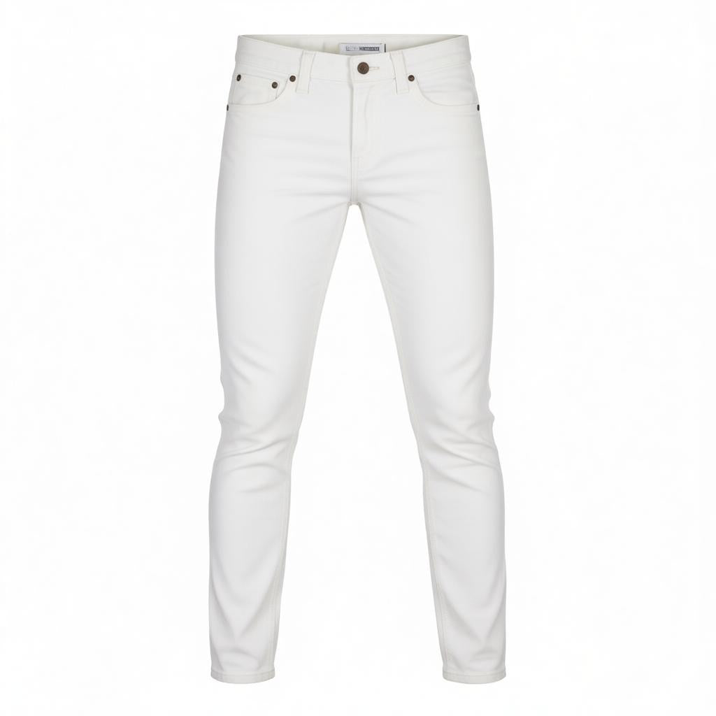 NUDIE JEANS Long John Men's W28/L32 Blazing White Organic Slim Denim Jeans