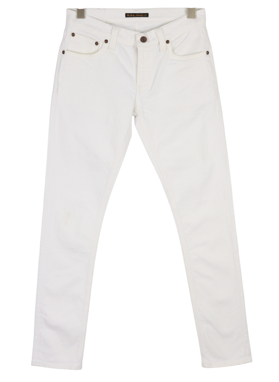 NUDIE JEANS Long John Men's W28/L32 Blazing White Organic Slim Denim Jeans