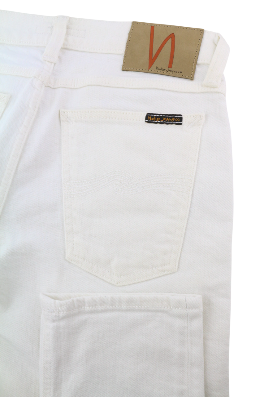 NUDIE JEANS Long John Men's W28/L32 Blazing White Organic Slim Denim Jeans