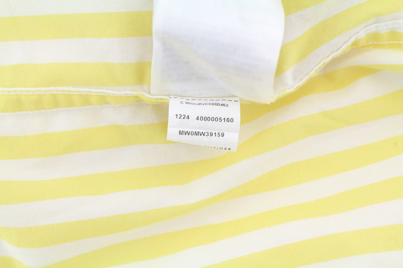 TOMMY HILFIGER THFlex Poplin Bold Men Shirt 2XL Yellow Striped Button-Down Neck